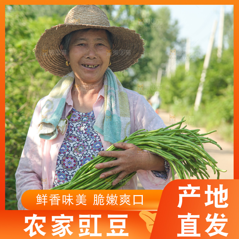 手里拿着长豇豆