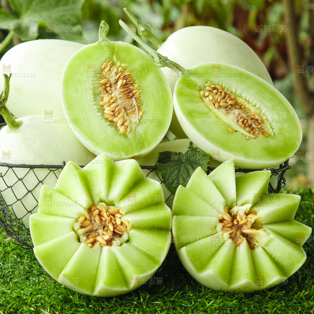 深底上的玉菇甜瓜