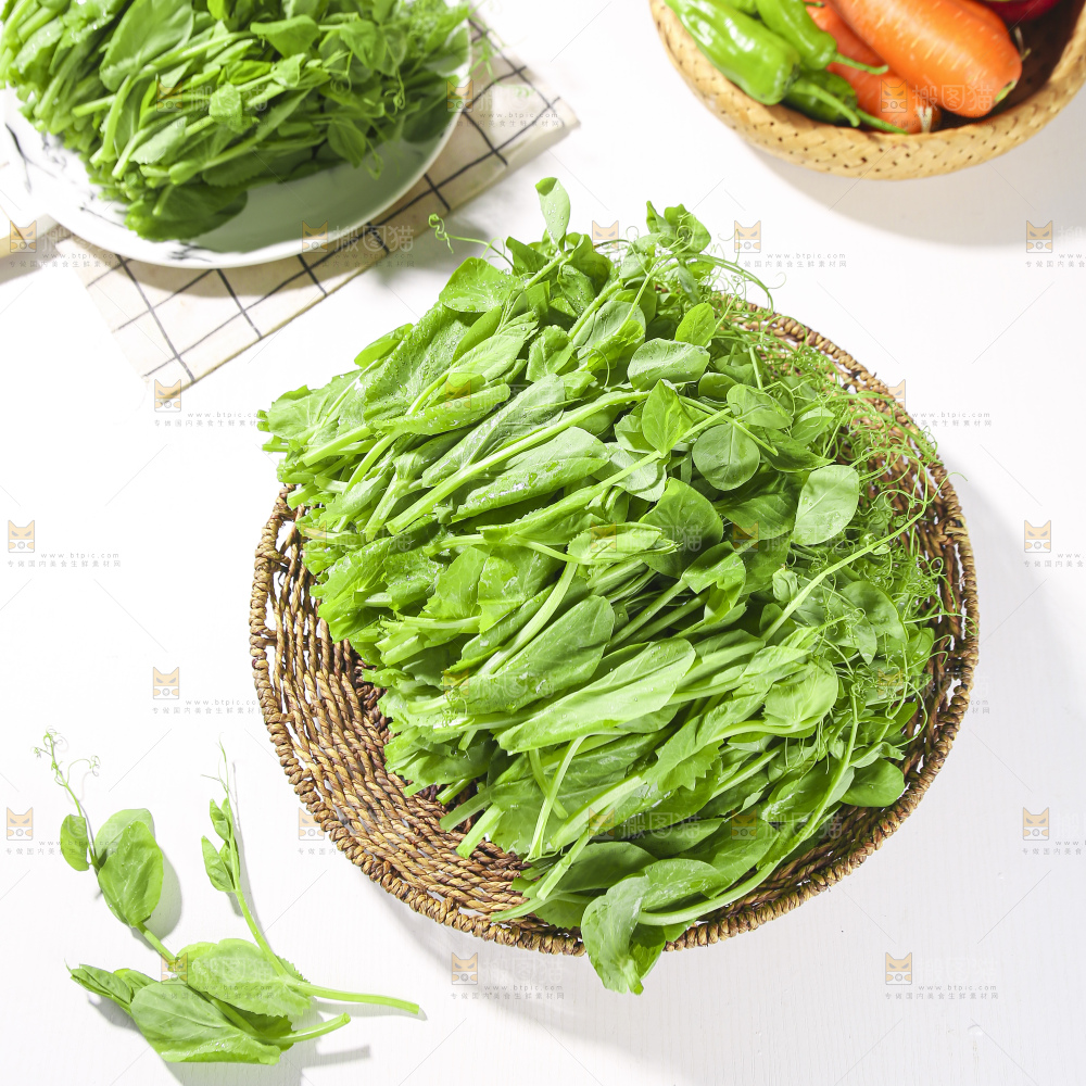 浅底上的豌豆尖