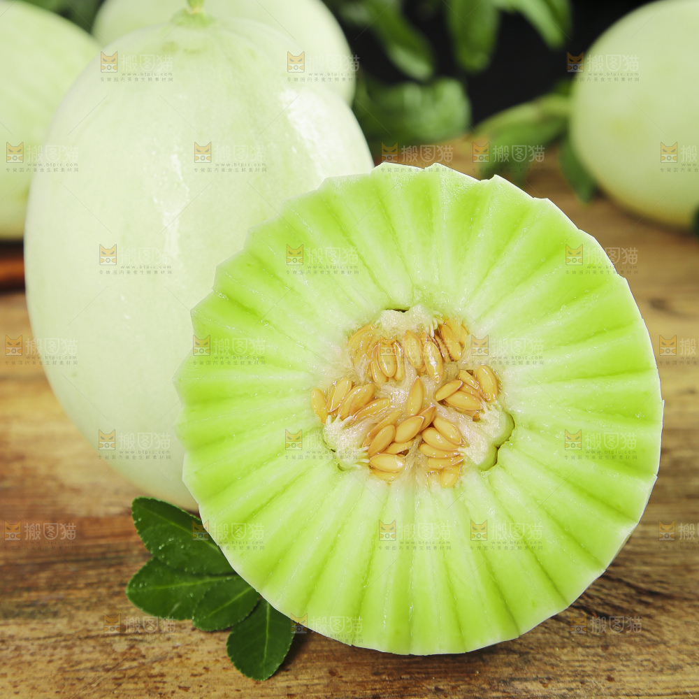 深底上的玉菇甜瓜