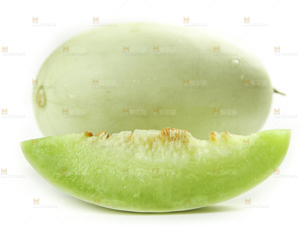 白底上的玉菇甜瓜