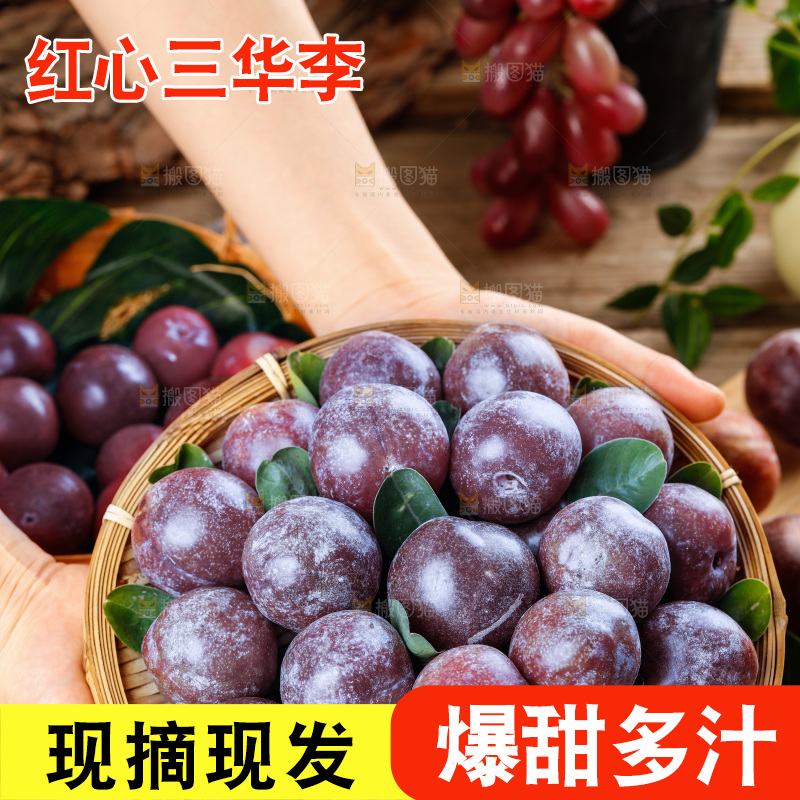 木底上的红肉三华李