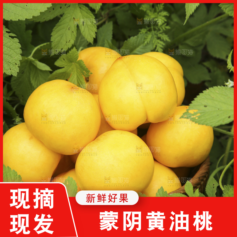 手里拿着黄油桃