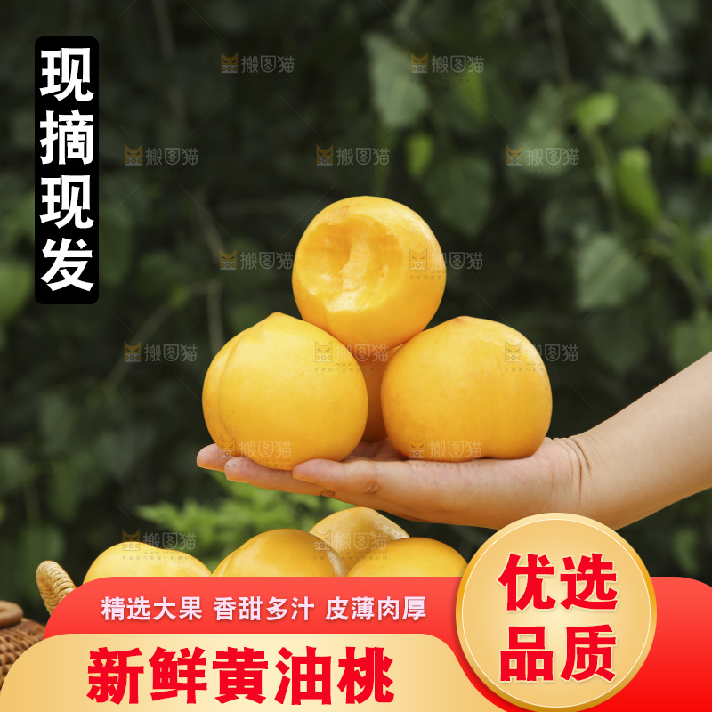 手里拿着黄油桃