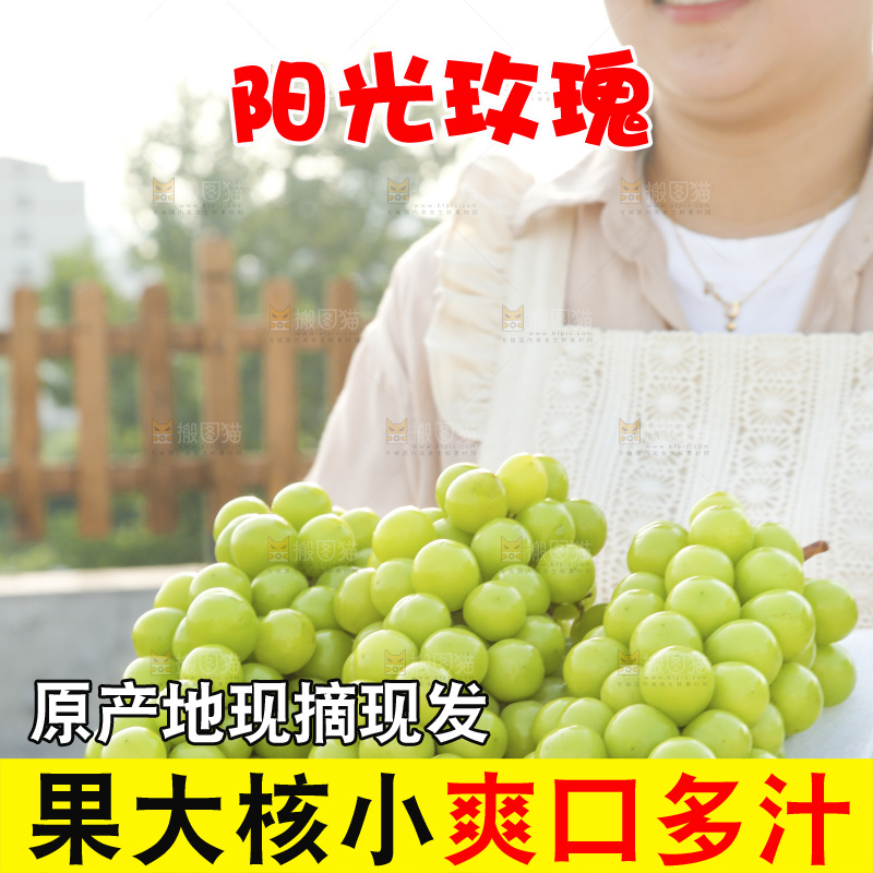 手里拿着阳光玫瑰