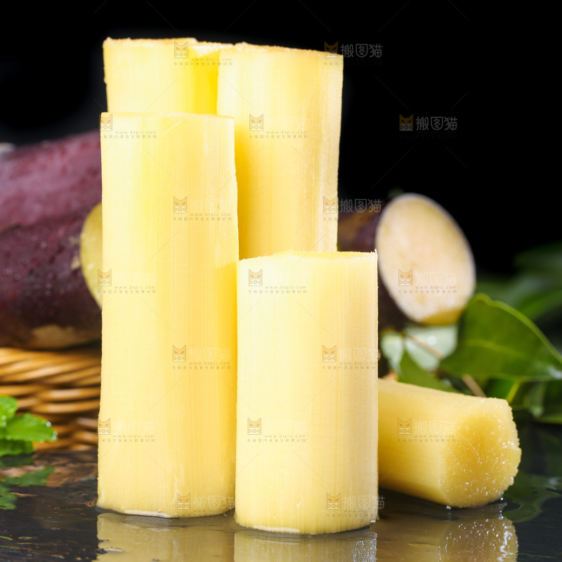 深底上的白玉甘蔗