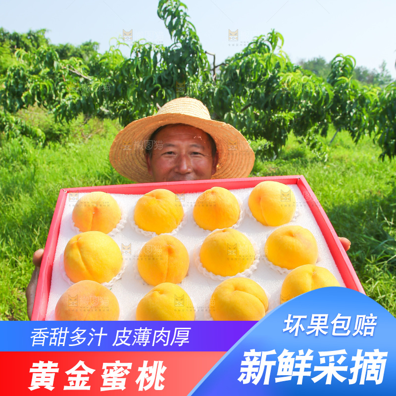 手里拿着黄蜜桃