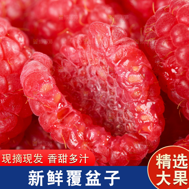 浅底上的新鲜覆盆子