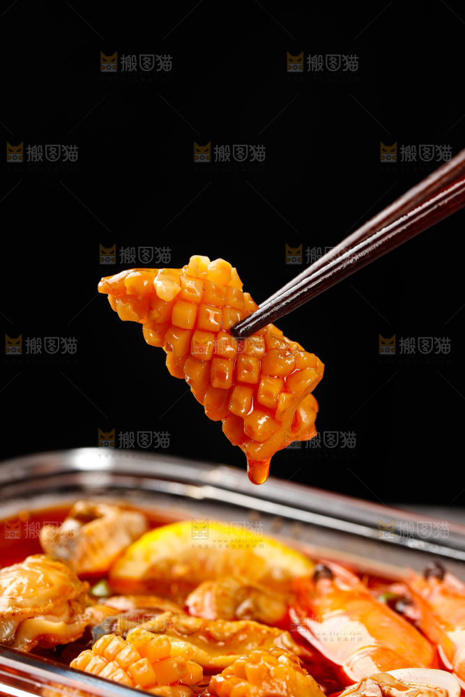 深底上的捞汁小海鲜