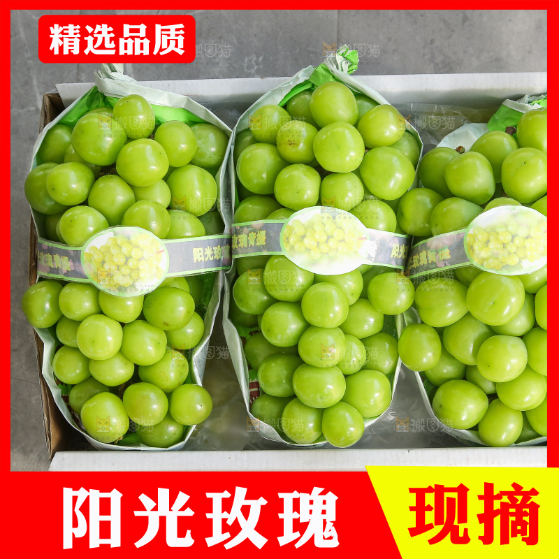 深底上的一箱阳光玫瑰