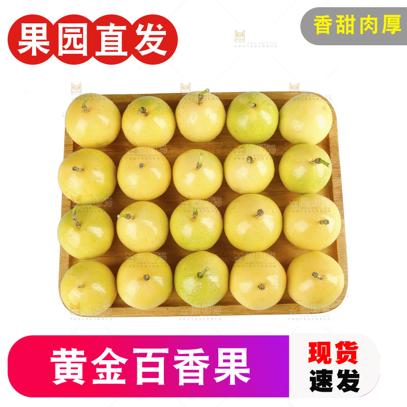白底上的黄金百香果