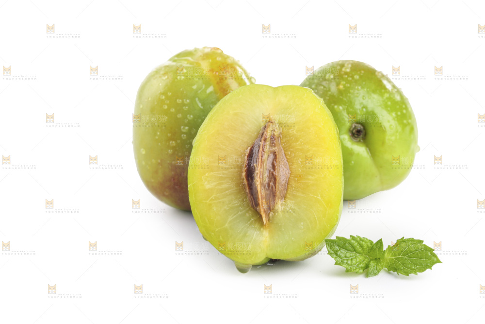 白底上的大梨杏