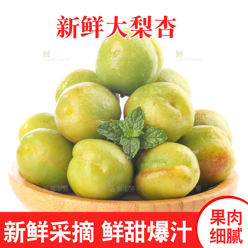 白底上的大梨杏