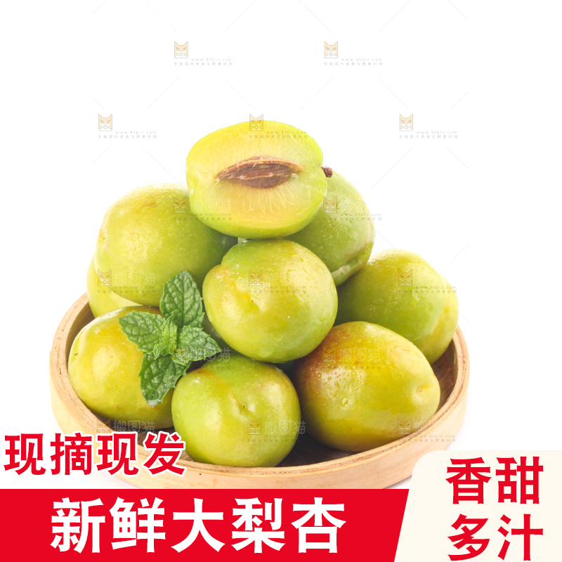 白底上的大梨杏