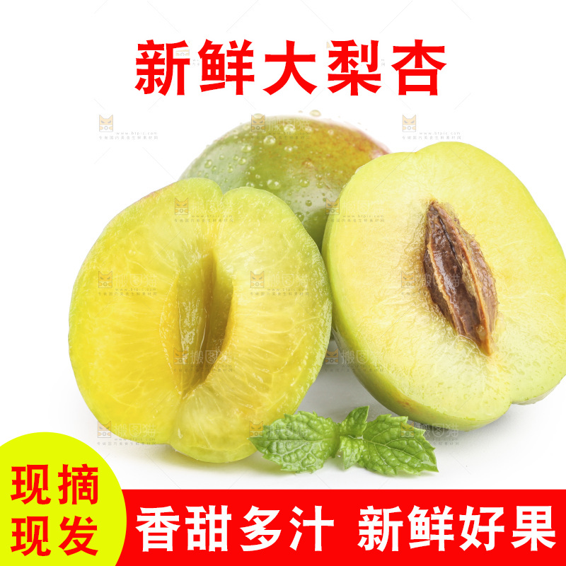 白底上的大梨杏