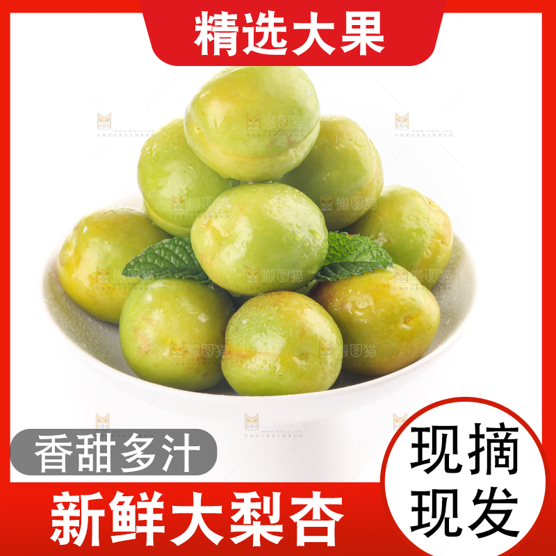 白底上的大梨杏