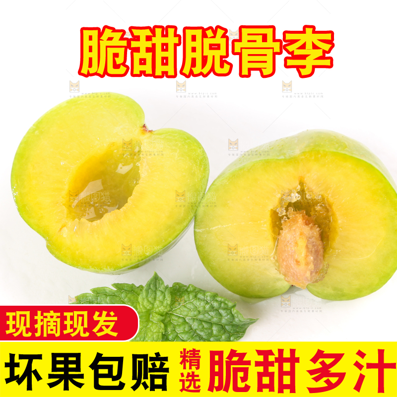 白底上的青脆脱骨李