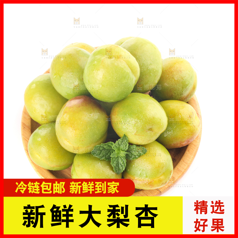 白底上的大梨杏