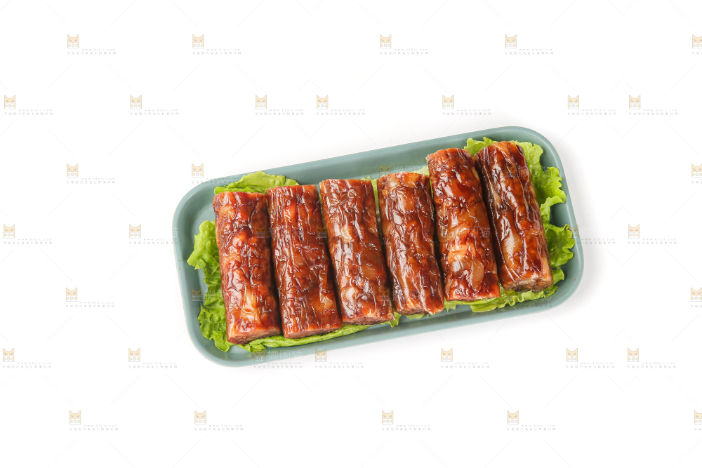 白底上的广式腊肠