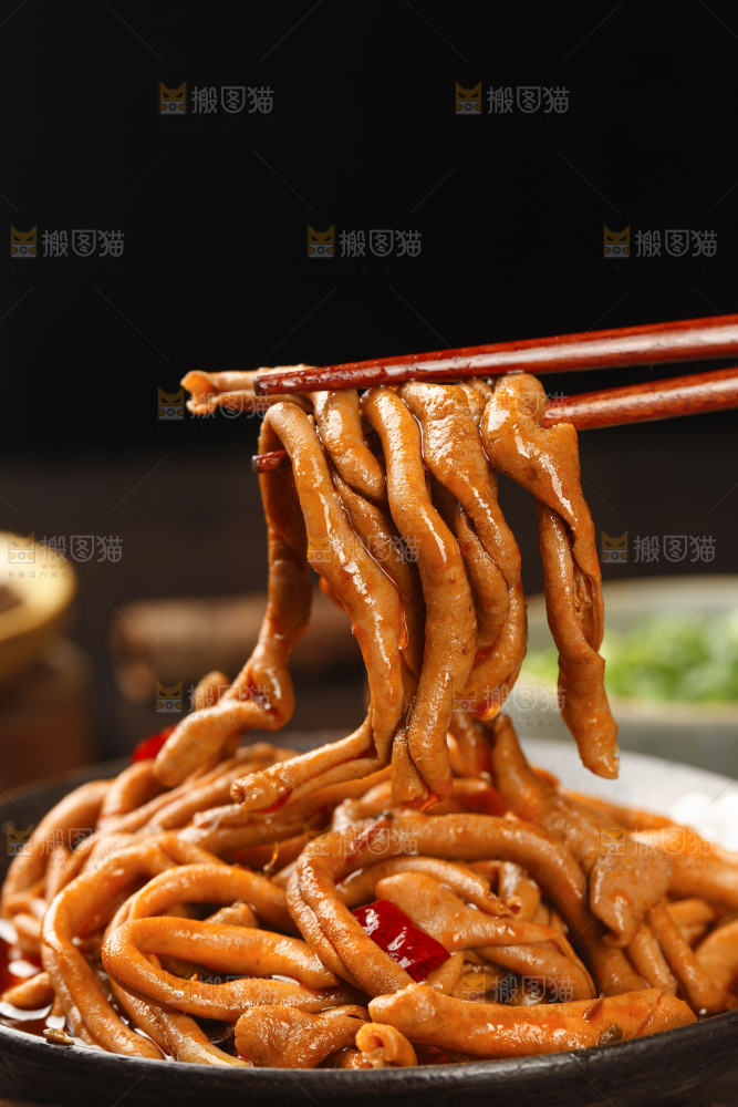 深底上的卤鸭肠