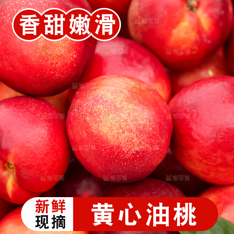 现摘的新鲜黄心油桃