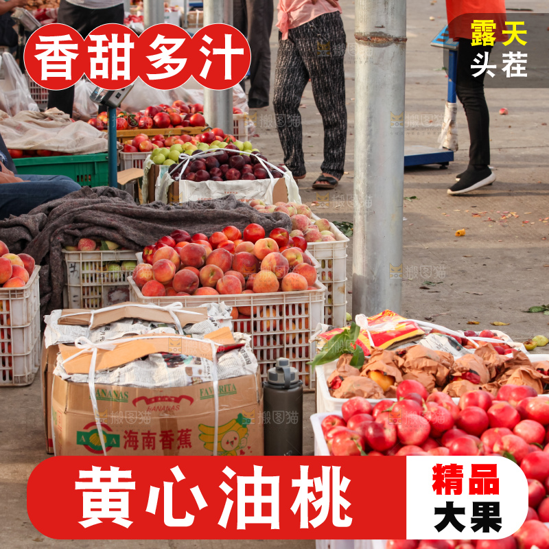 现摘的新鲜黄心油桃