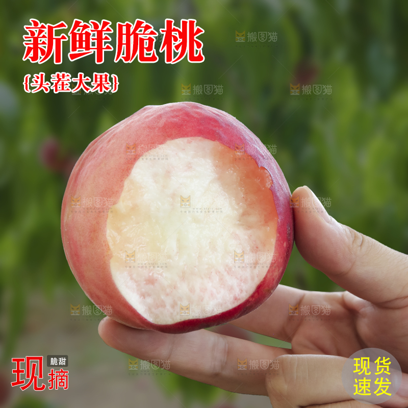 手里拿着苹果桃