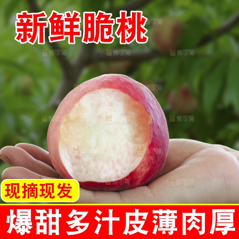 手里拿着苹果桃