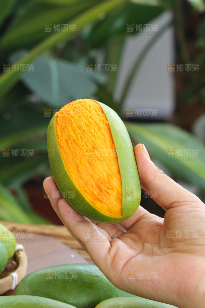 手里拿着椰香芒