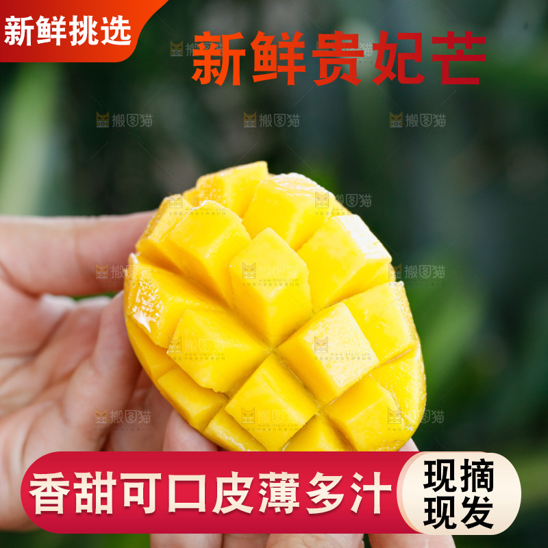 手里拿着贵妃芒