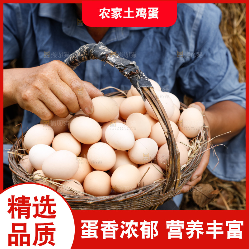 手里拿着土鸡蛋