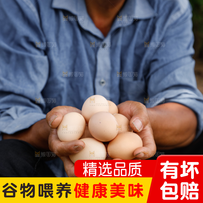 手里拿着土鸡蛋