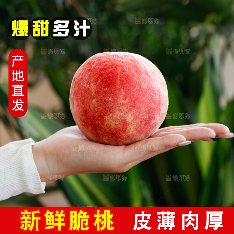 手里拿着苹果桃