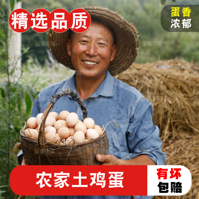 手里拿着土鸡蛋