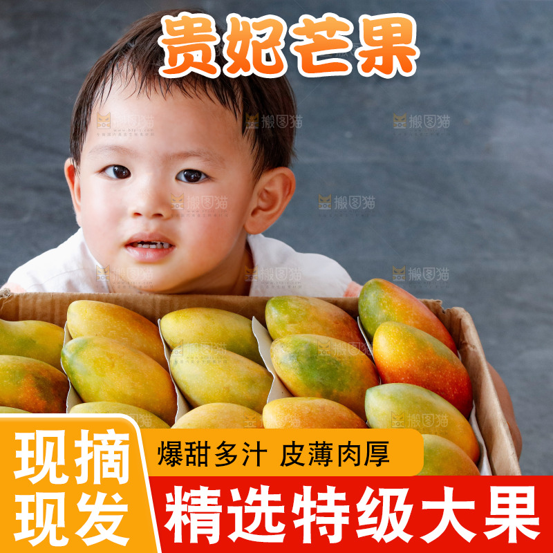 手里拿着贵妃芒