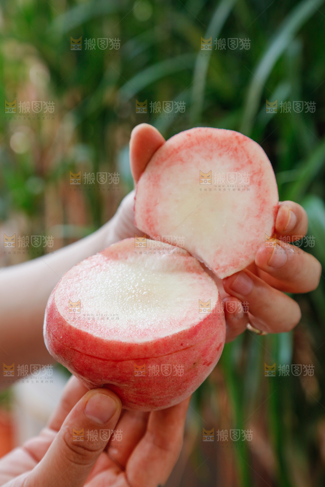 手里拿着红脆桃