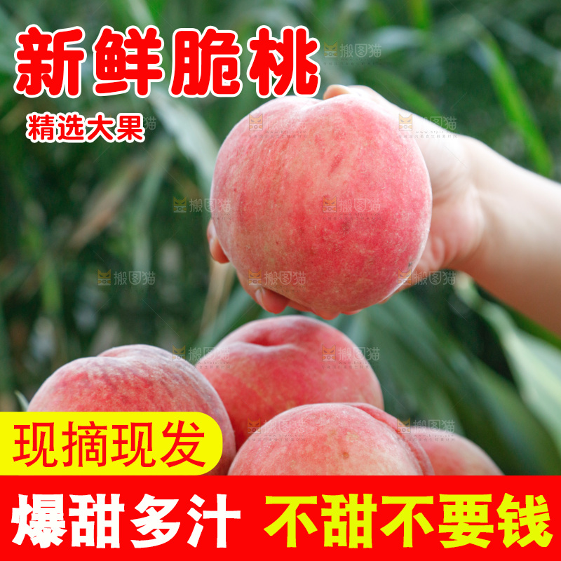 手里拿着红脆桃