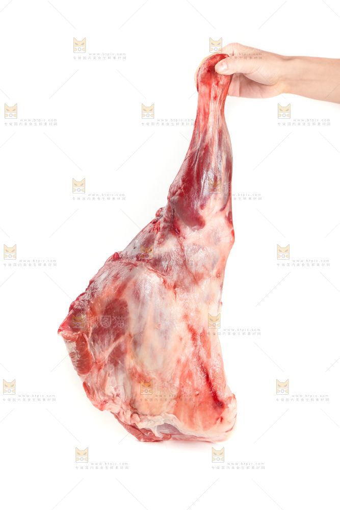 白底上的羊后腿