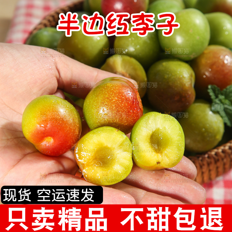 浅底上的半边红李子