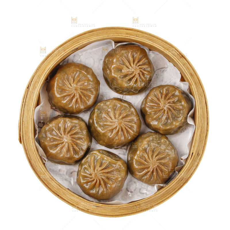 白底上的荞麦小包子