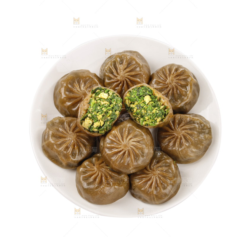 白底上的荞麦小包子