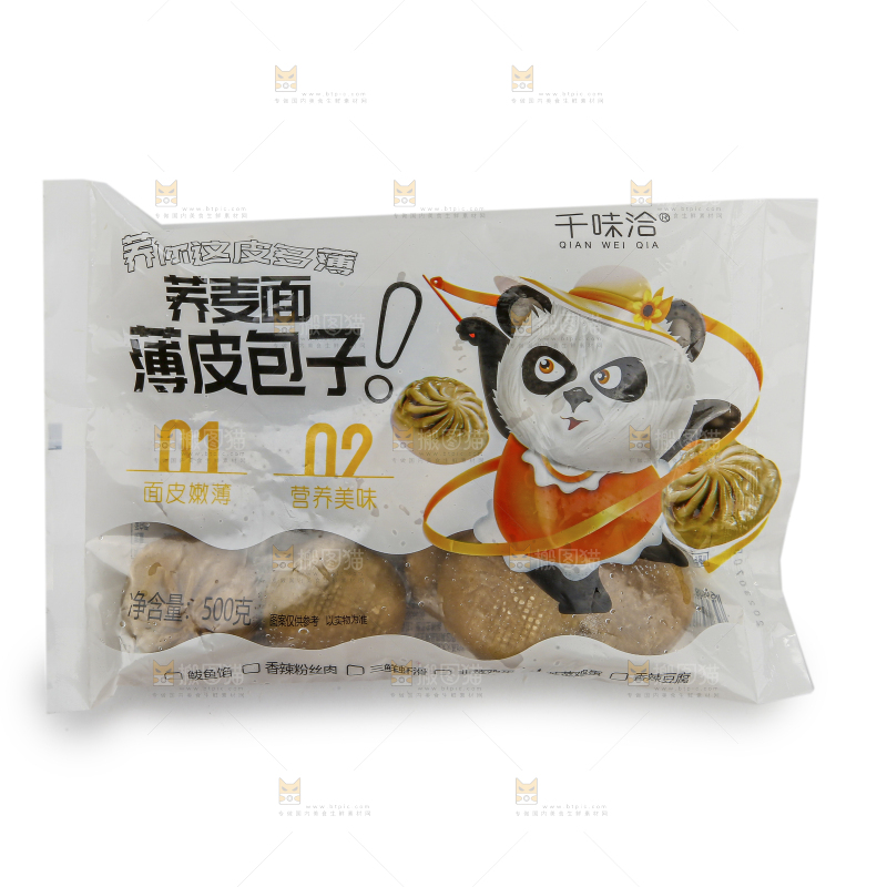 白底上的荞麦小包子