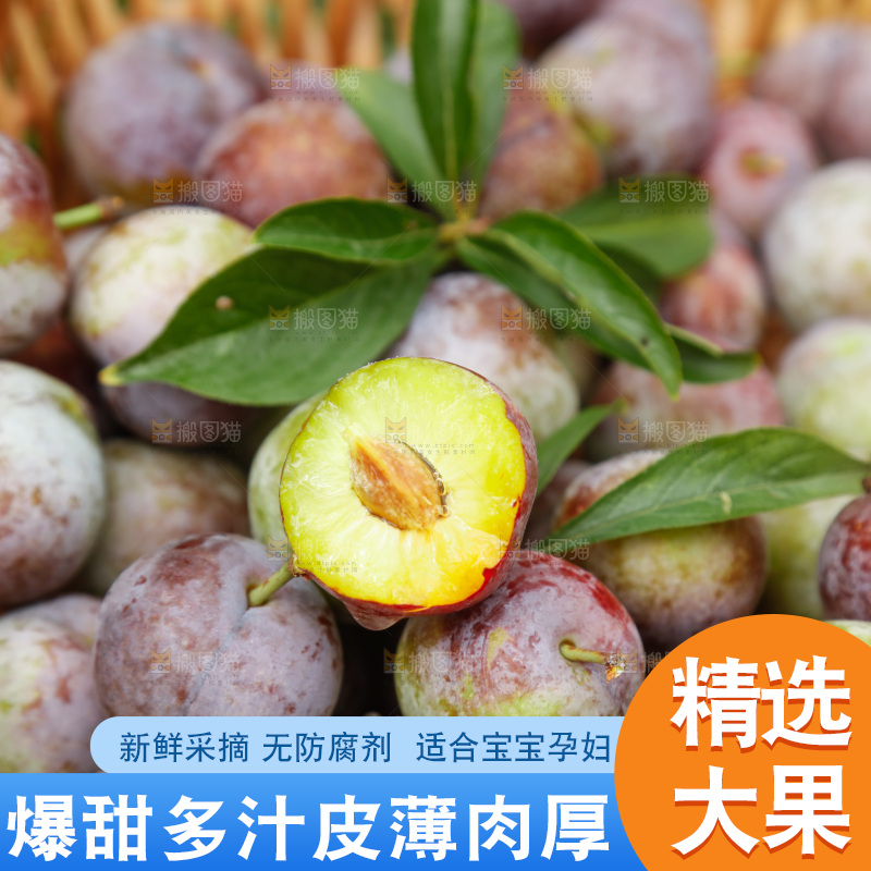 地上的现摘红脆李