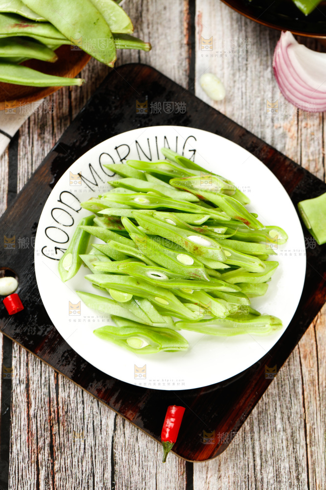木底上的油豆角