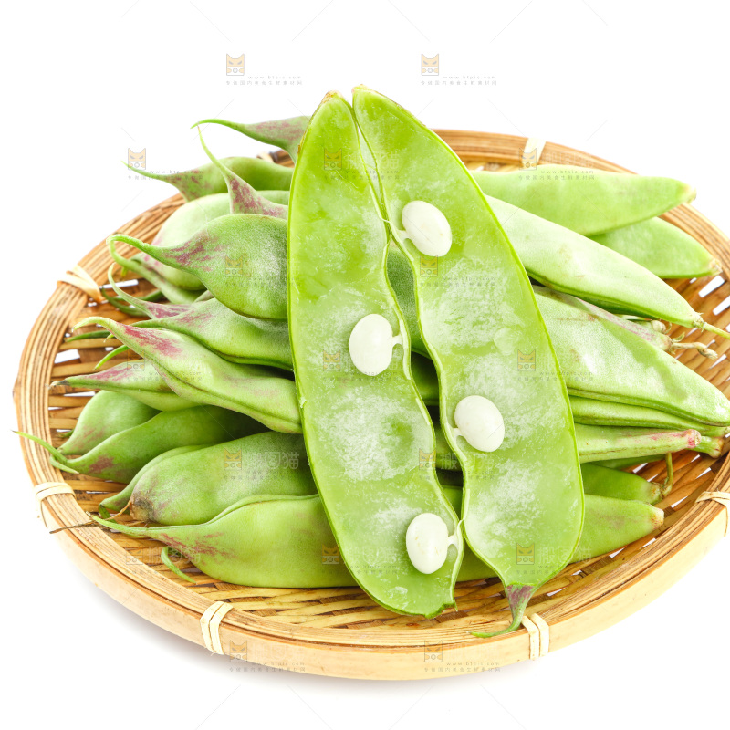白底上的一点红油豆角