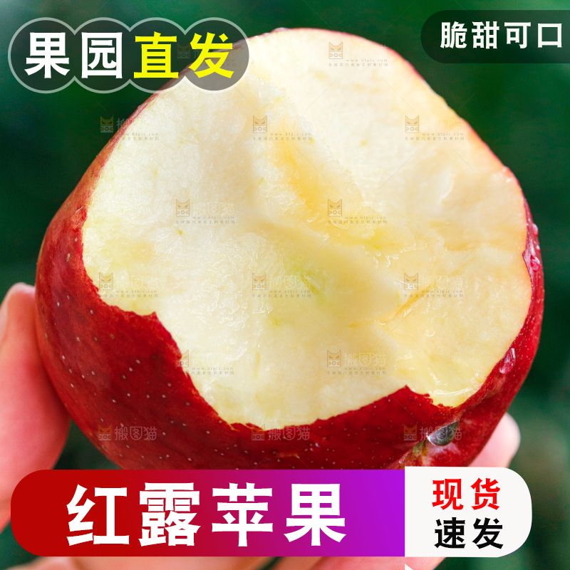 手里拿着红露苹果