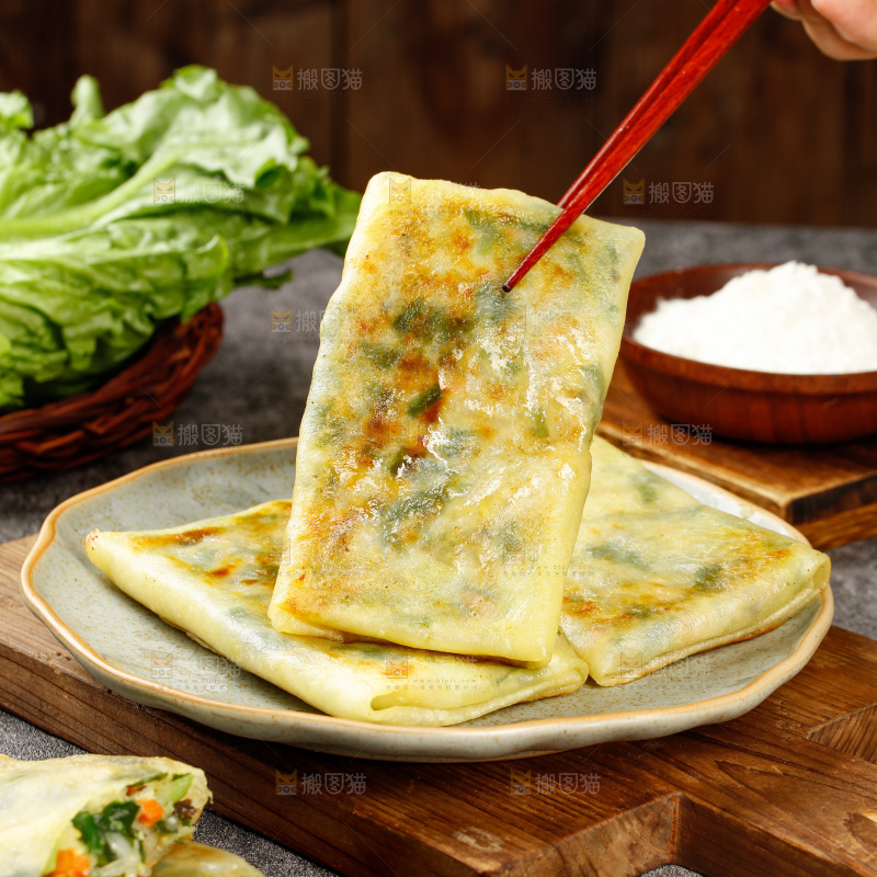 木底上的韭菜盒子