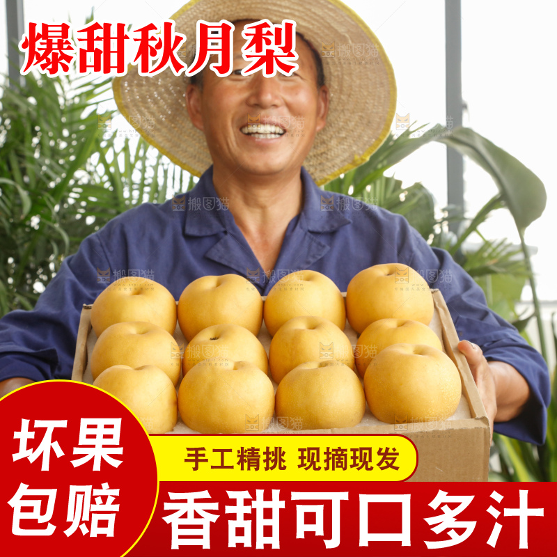 手里拿着一箱秋月梨