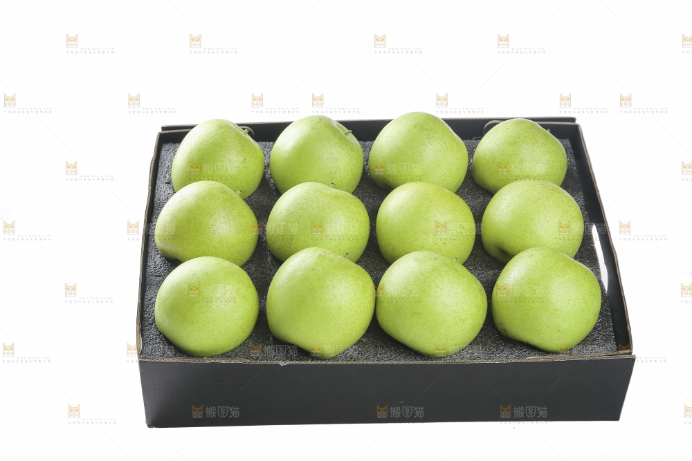 白底上的青皇冠梨