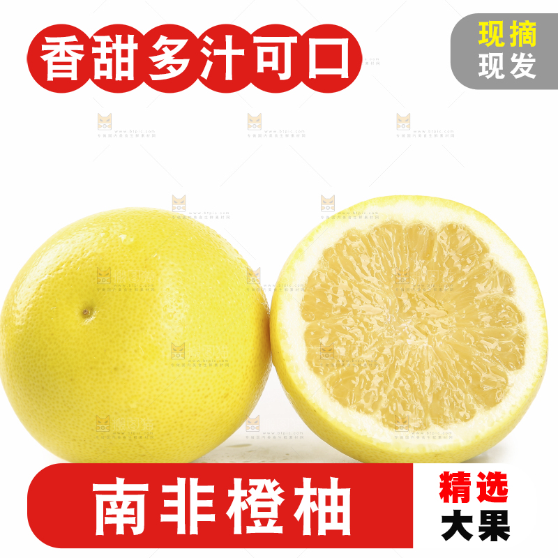 白底上的南非橙柚